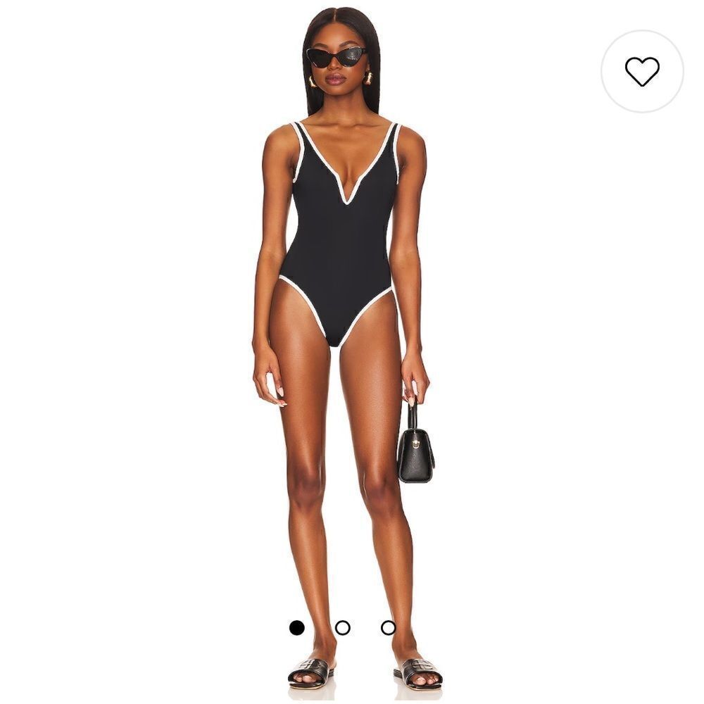 Anthropologie x L*Space Coco One Piece Swimsuit / Black & White / Medium